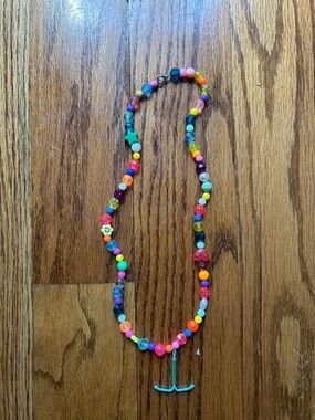 Colorful Mixed Bead Necklace with Mirena IUD charm